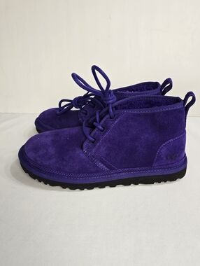 UGG WOMEN NEUMEL VIOLET NIGHT SHEARLING SUEDE SHOE US 9 Lace Up Boot